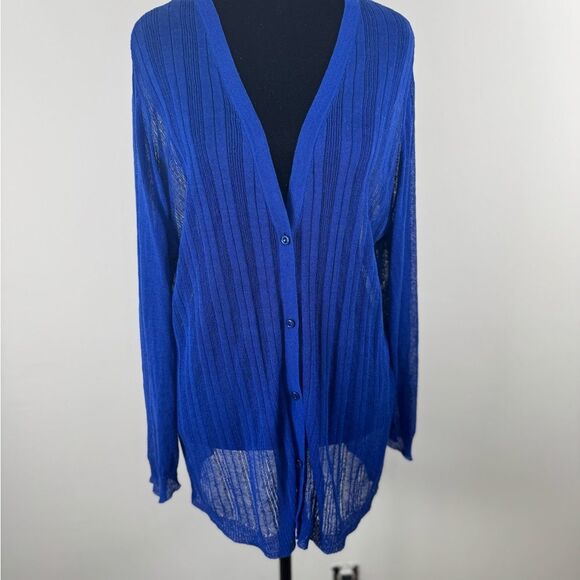 Jones New York Royal Blue Knit Sweater women’s 1x lightweight - Picture 1 of 12